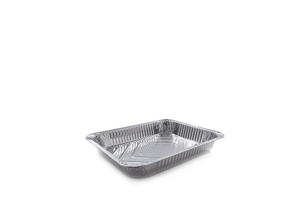 Aluschale, Alu-Menüschale, ungeteilt, abstehender gerollter Rand, 2690 ml, 322 x 262 x 43 mm, Typ R41G